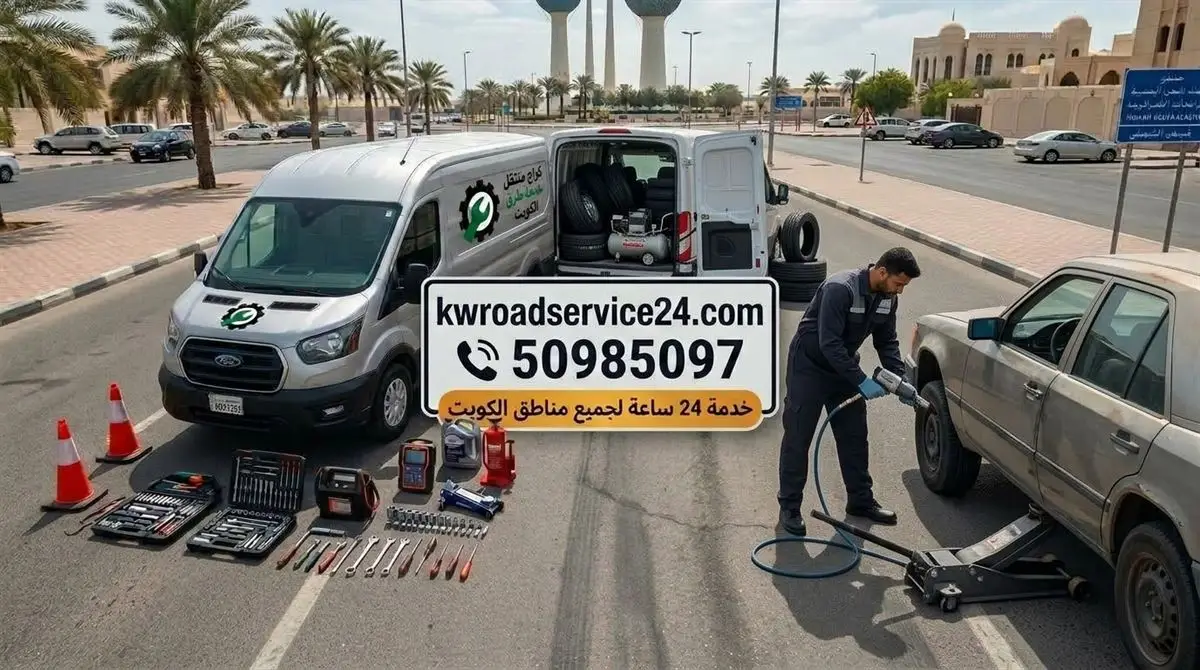 بنشر متنقل وتبديل تواير على الطريق في الكويت 24 ساعة 50985097